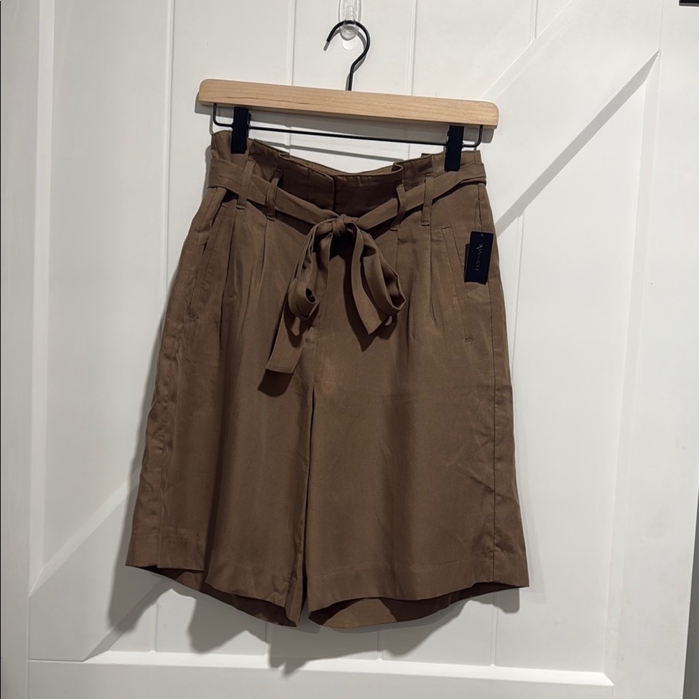 RW&CO. High Waist Brown Tie-Waist Shorts
